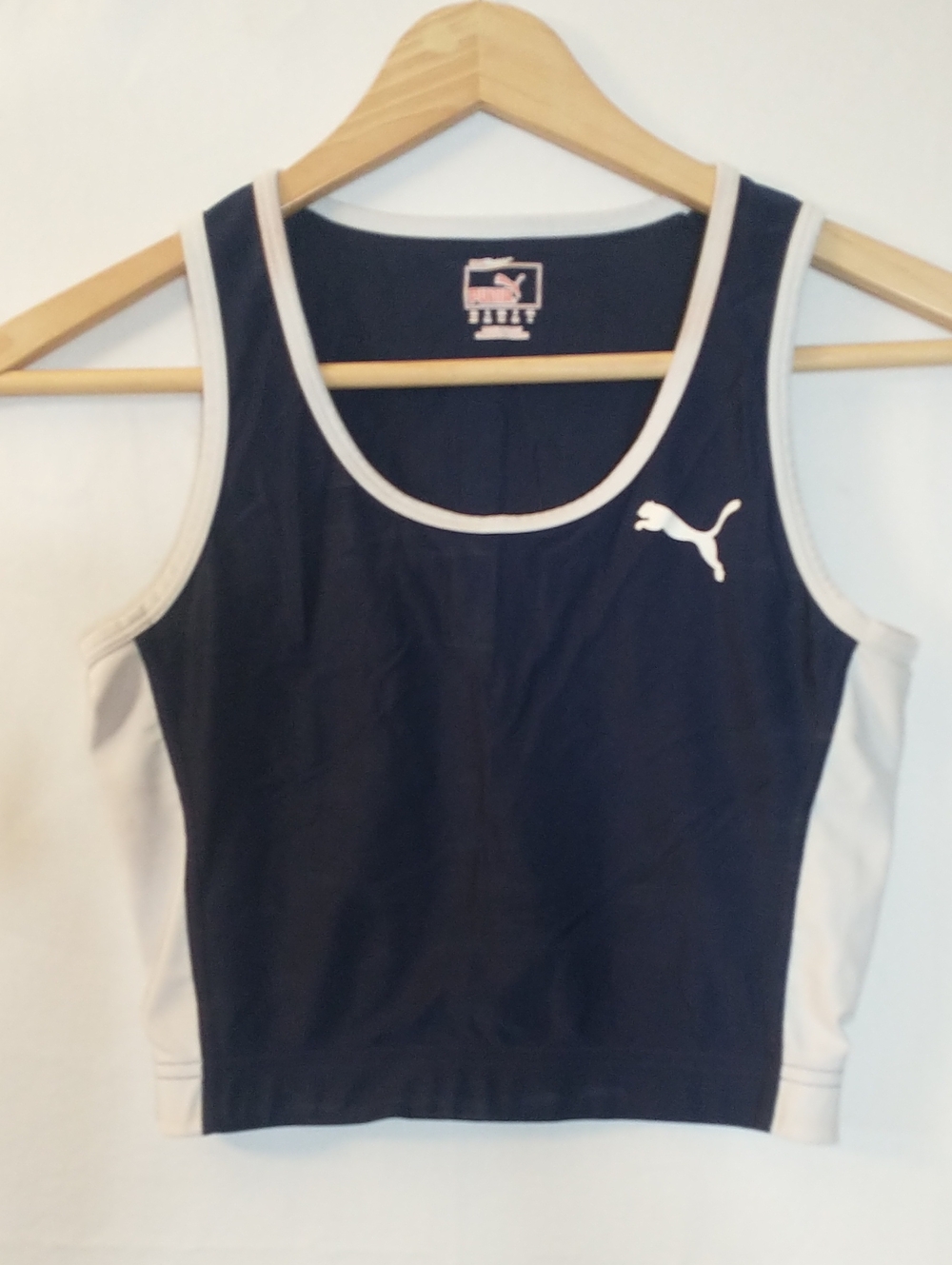 Puma Navy Crop Tank with White Trim